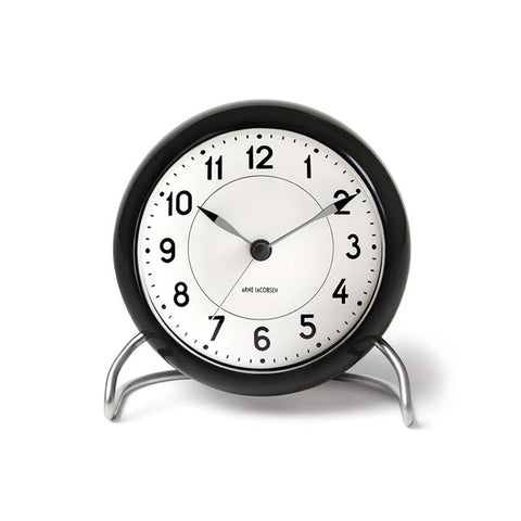 Arne Jacobsen Station Alarm Clock, Black