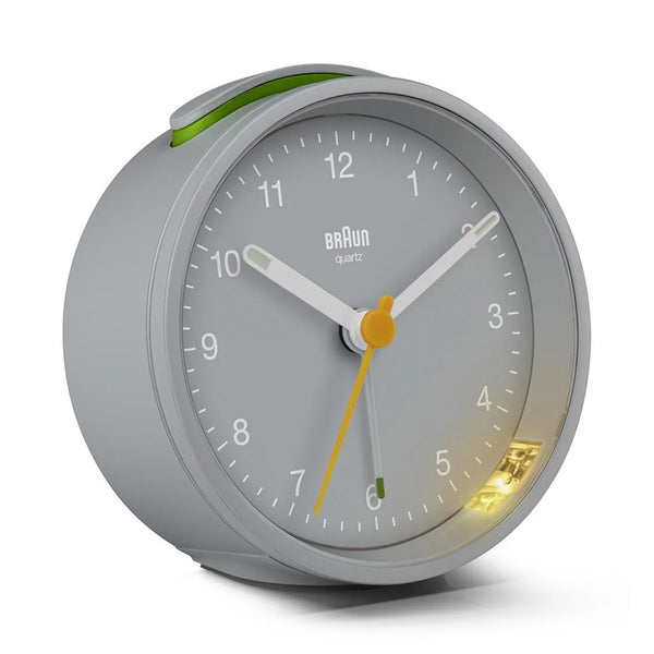 Braun BC-12 Classic Round Alarm Clock, Grey